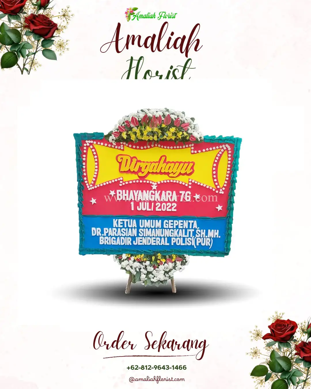 Papan Bunga HUT Ulang Tahun Sumber Marga Telang